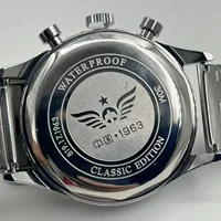 Montres pour hommes 1963 pilote montre automatique 42mm étanche rétro quartz chronographe montre habillée vintage 3