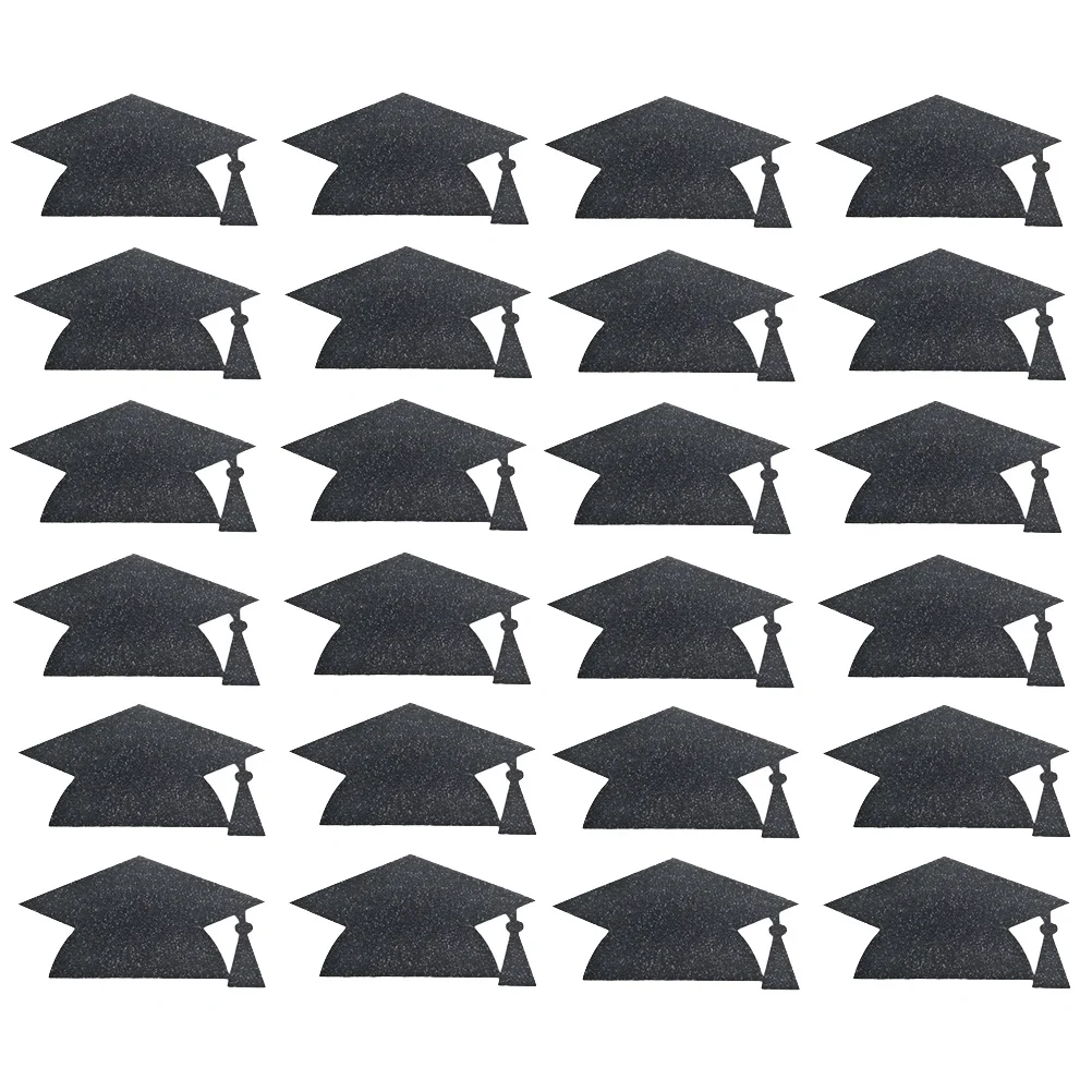 24pcs Graduation Cap Stickers Adhesive Decals For Water Bottles Cups Cakes Party Decor Supplies Paper Stickers
