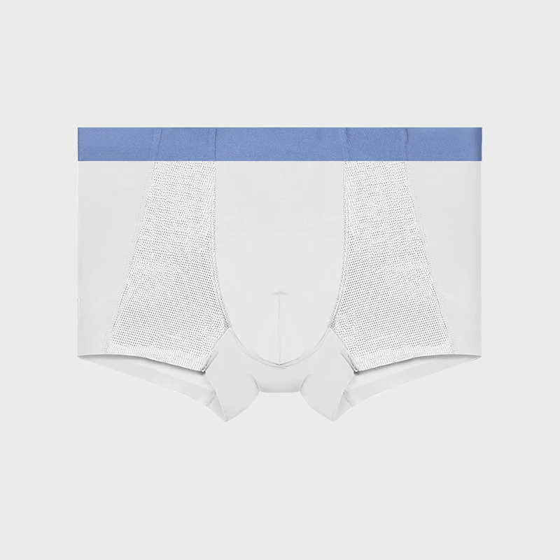 

5pcs Men's ice - silk antibacterial underwear. These are mesh - ventilated boxer - style underpants for men. They are thin summe