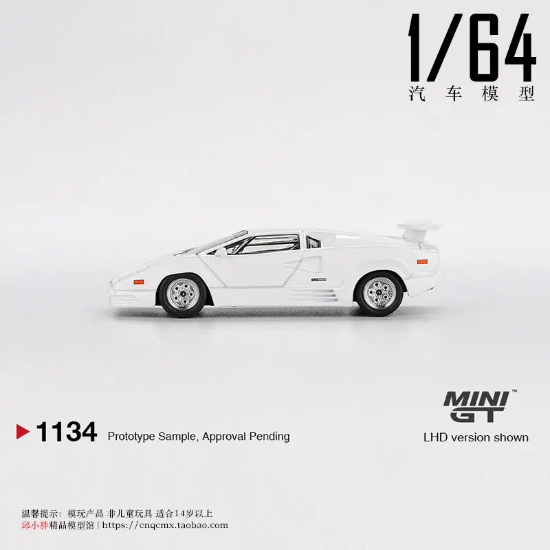 MINIGT 1:64 #1134 Lamborghini Countach 25th Anniversary Alloy Car Model Miniature Diecast Collection Ornament Hobby Toys Gift