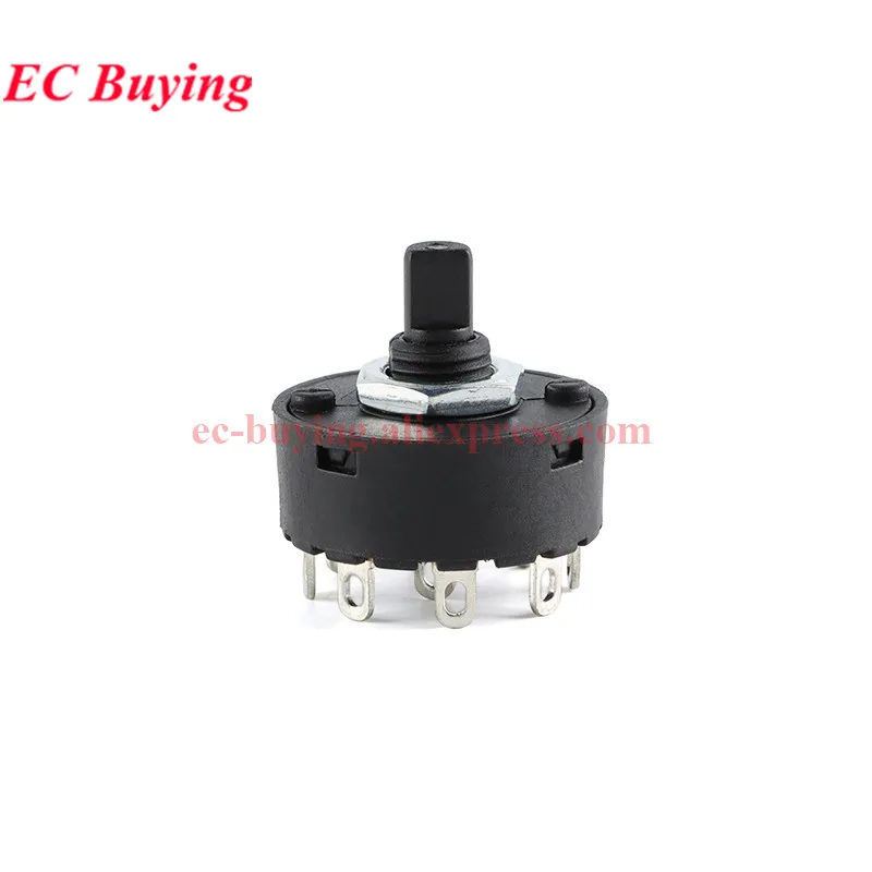 2Pcs/1pc Multi-Position Knob Switch 3/4/6/7/8/9Pin 2/3/5/6/7/8 Position Rotary Gear Switch For Electric Oven Teapot Juicer Blend