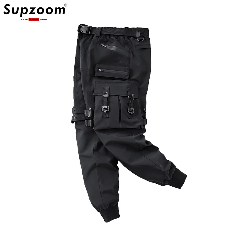 Supzoom-monos de algodón holgados con bolsillos para mujer, pantalones Cargo informales de calle alta con múltiples bolsas, novedad de 2024