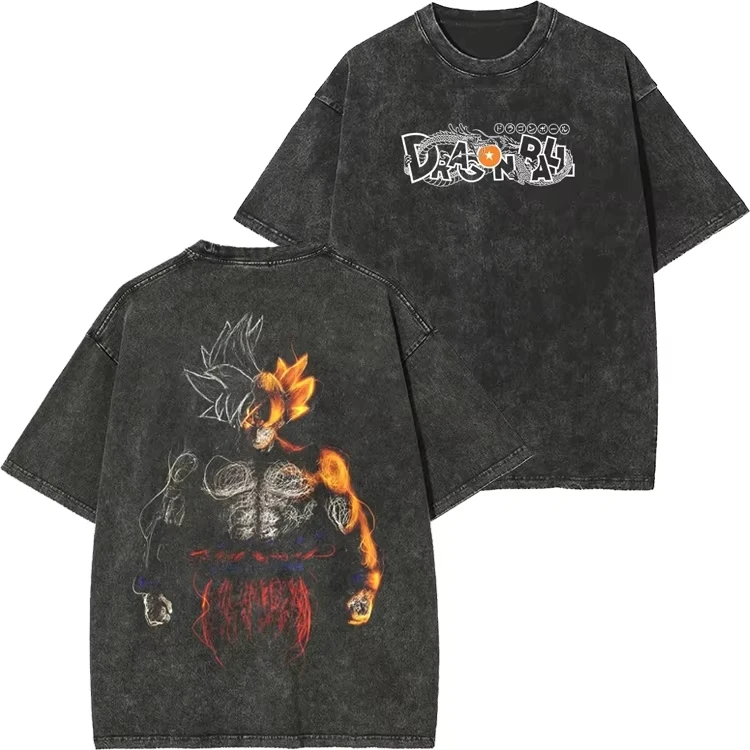 

Летняя футболка Y2K 2026 оверсайз с принтом Dragon Ball Broly, винтажная, с эффектом потертости, с коротким рукавом, унисекс, для уличной моды, свободного кроя, повседневная.