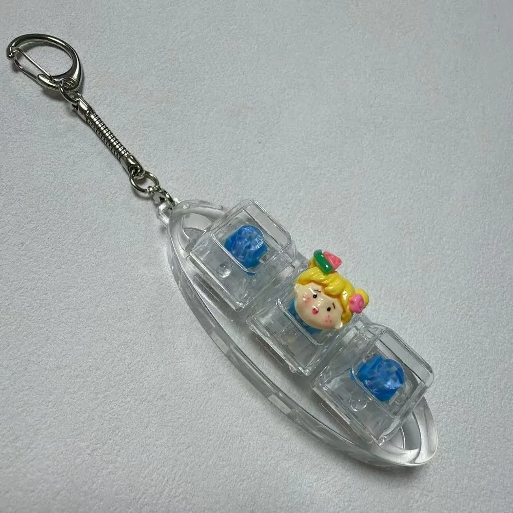 Relaxing 3 Keys LED Keycap Keychain Transprent Cartoon Girl Keyboard Stress Relief Fidget Clicker