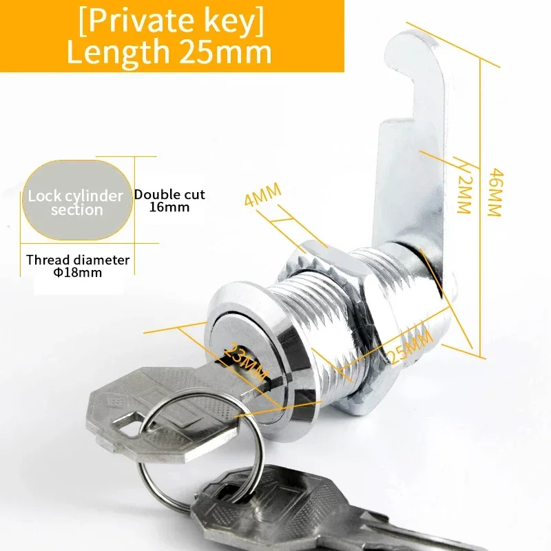 5/20/100Sets Veiligheidsslot Metalen Cilinder Kast Locker Cam Lock Met Sleutels Beveiliging Mailbox Lock lade 16 MM/20 MM/25 MM/30 MM