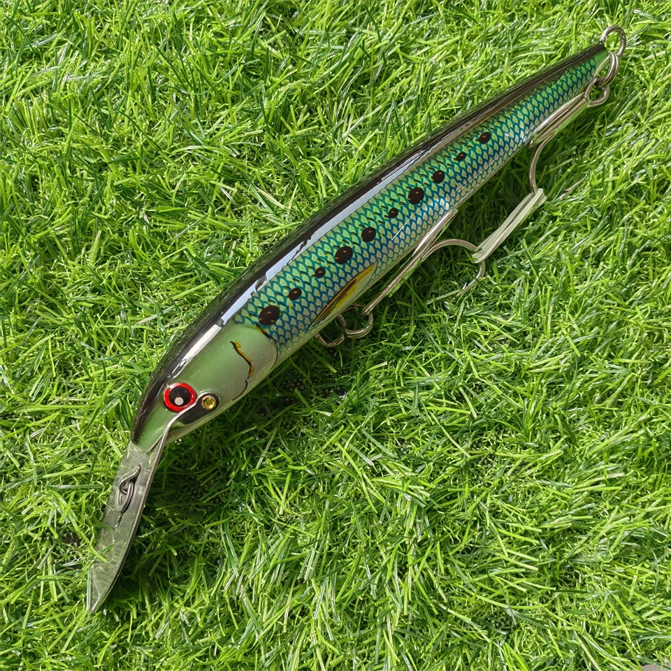 Trolling Casting Minnow Angelköder 130 mm 32 g 185 mm 60 g 225 mm 76 g Köder künstlicher harter Köder für Seeboot-Angelköder – Detail 6