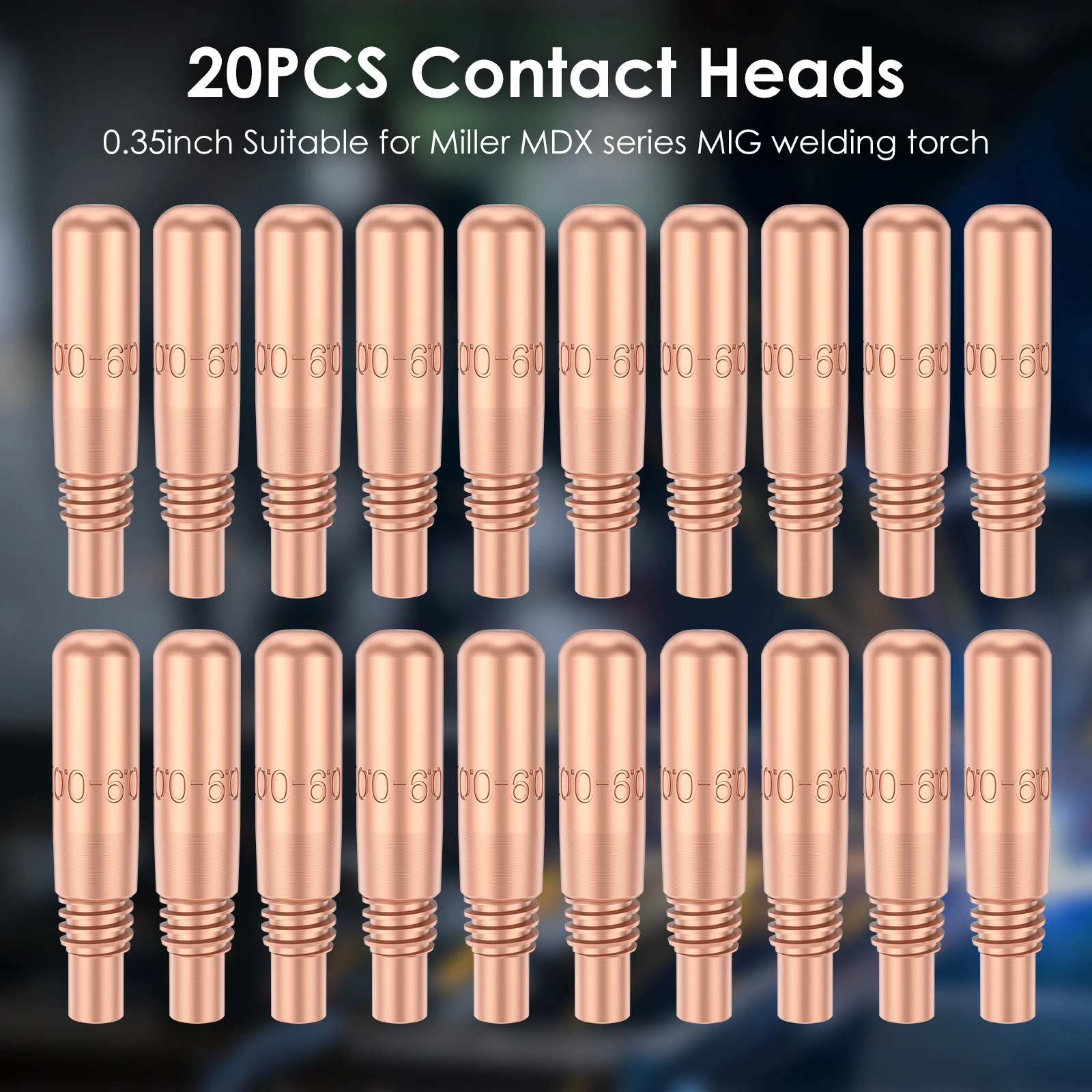 

20Pcs Welding Contact Tips for D-M250 0.035inch Copper Wear Resistant Welding Tips Replacement for D-M100 Diffuser Welder Tips