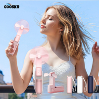 Mini Handheld Fan Foldable Small Pocket Fan USB Rechargeable 2000mAh Portable Hand Held Travel Fan Eyelash Air Cooling Hand Fan