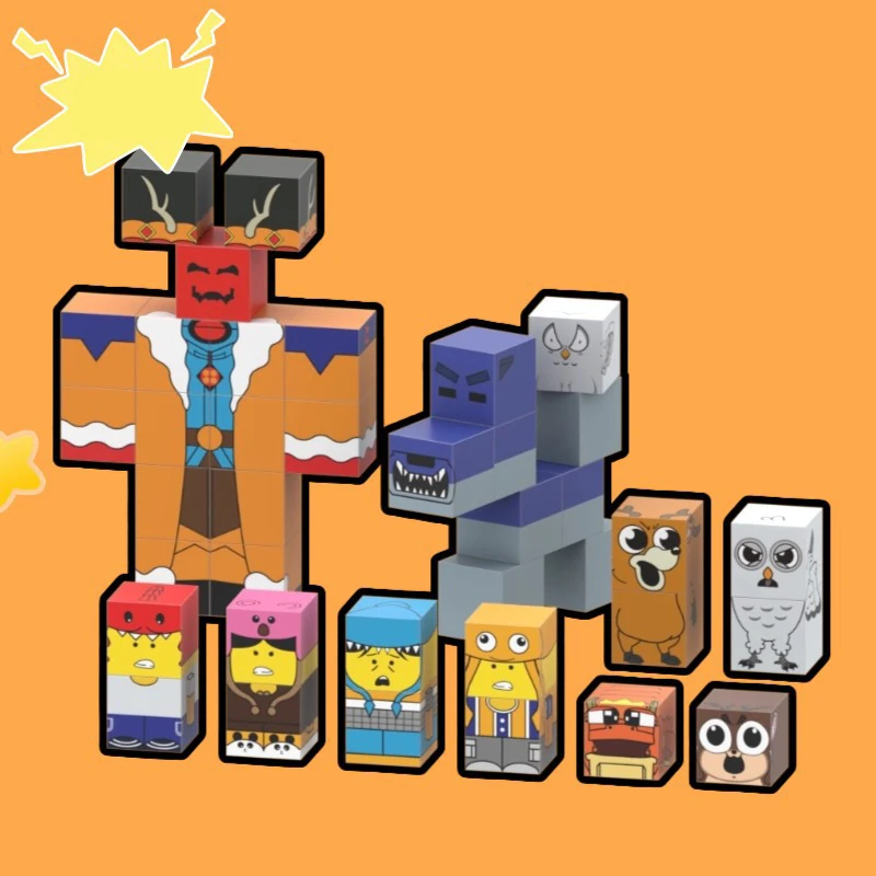 99 Nächte im Wald, Actionfiguren, magnetische Blöcke, STEM, pädagogische Magnetfliesen, kreatives Gebäudespielzeug, Geschenk für Kinder, Weihnachten