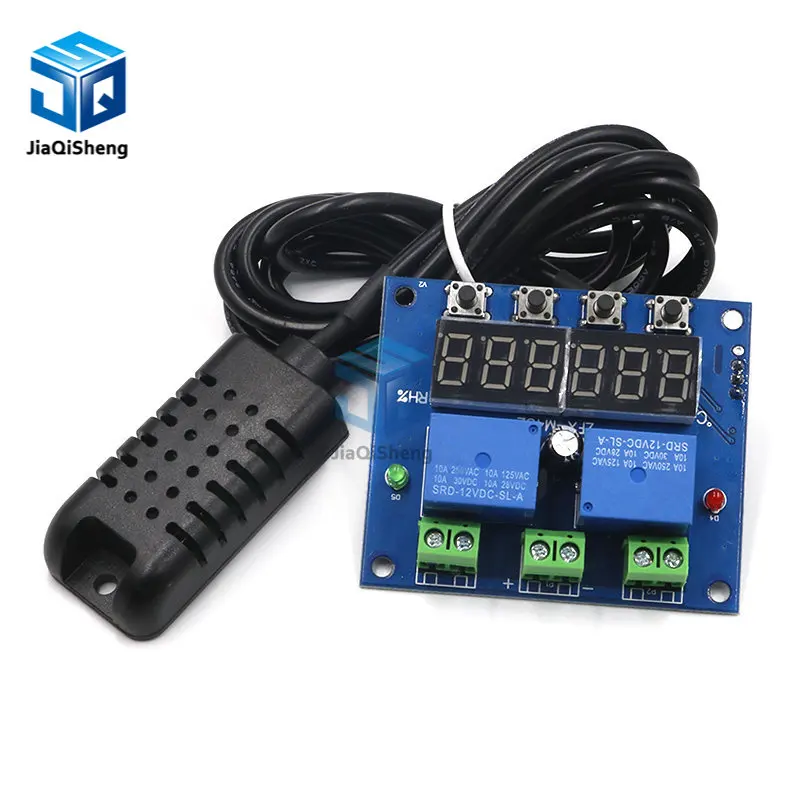 XH-M452 DC 12V LED Digital Thermostat Temperature Humidity Control Thermometer Hygrometer Controller Relay Module AM2301 Probe