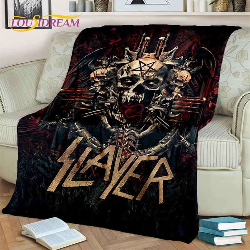 Customize Rock Heavy Metal Slayer Band Blanket,Soft Throw Blanket for Home Bedroom Bed Sofa Picnic Travel Office Rest Cover Blan