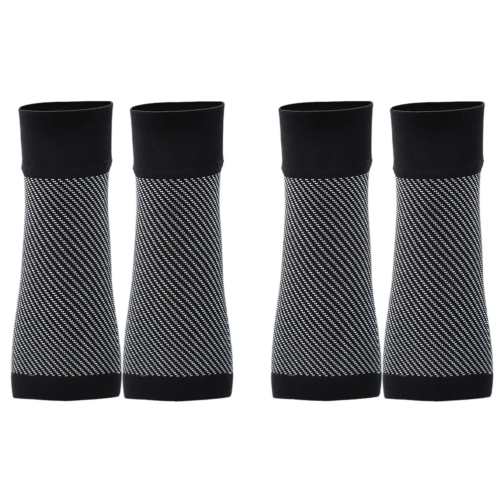 

2 пары компрессионных носков без пальцев, поддержка лодыжки для подошвенного фасциита, облегчение боли, дышащие влагоотводящие носки до щиколотки