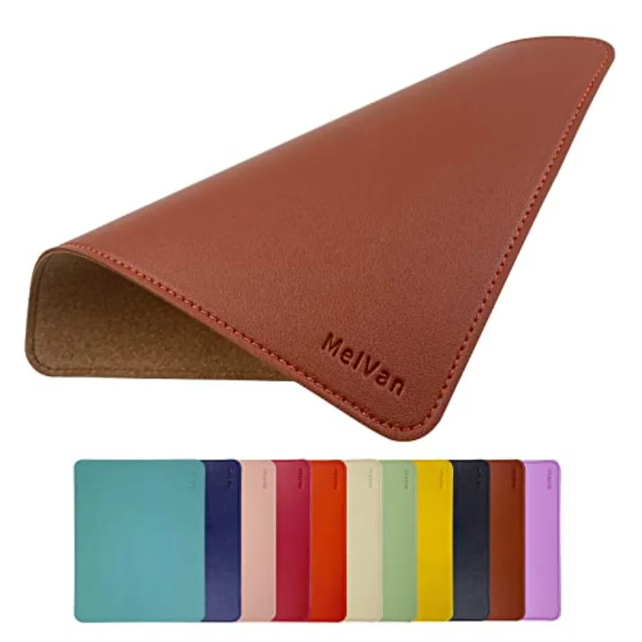 

PU Leather Mouse Pad with Stitched Edge, Wood Mousepad, Waterproof Gaming Mouse Pad Mat for Computers, Laptop, Office and Home,