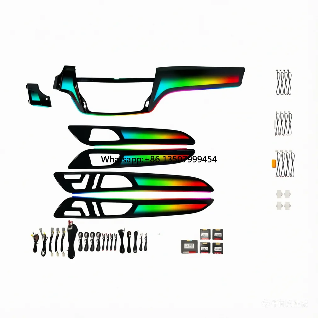 for Benz GLE W166 Car Ambient Light Kit Front Turbine Air Outlet Lights LED Symphony Colors APP Control 12V 3-5W 1 Year