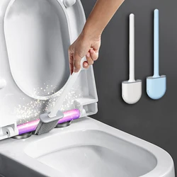 Toilet Brush Silicone Bathroom Accessories Wc Set Cleaner Toilets Sets Useful Household Accessory Brushes with The Base Hanging