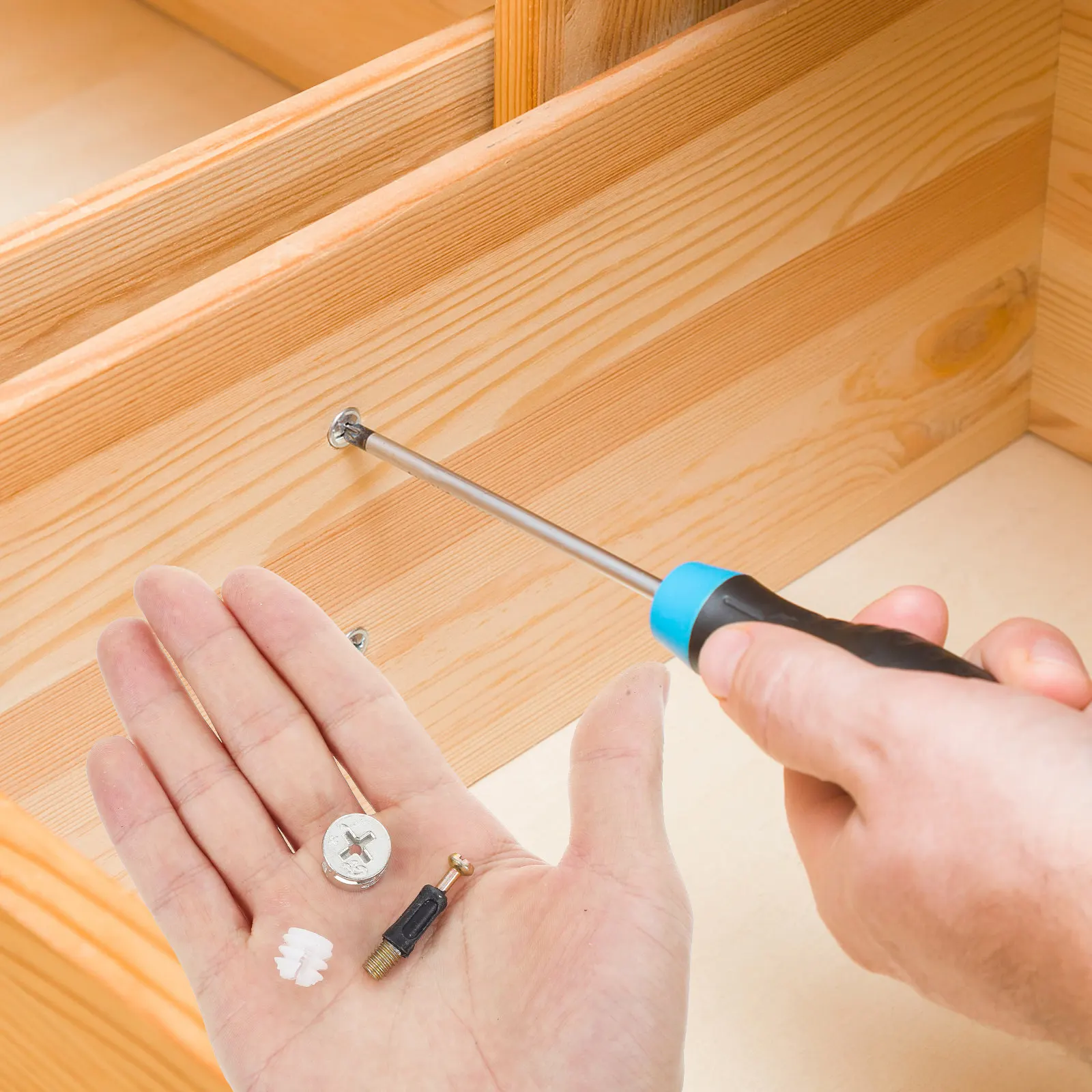 24Sets Furniture Connector Bolts Cam Locks Nuts Dowels for Cabinets Wardrobes Drawers Easy Installation Sturdy Metal Hardware