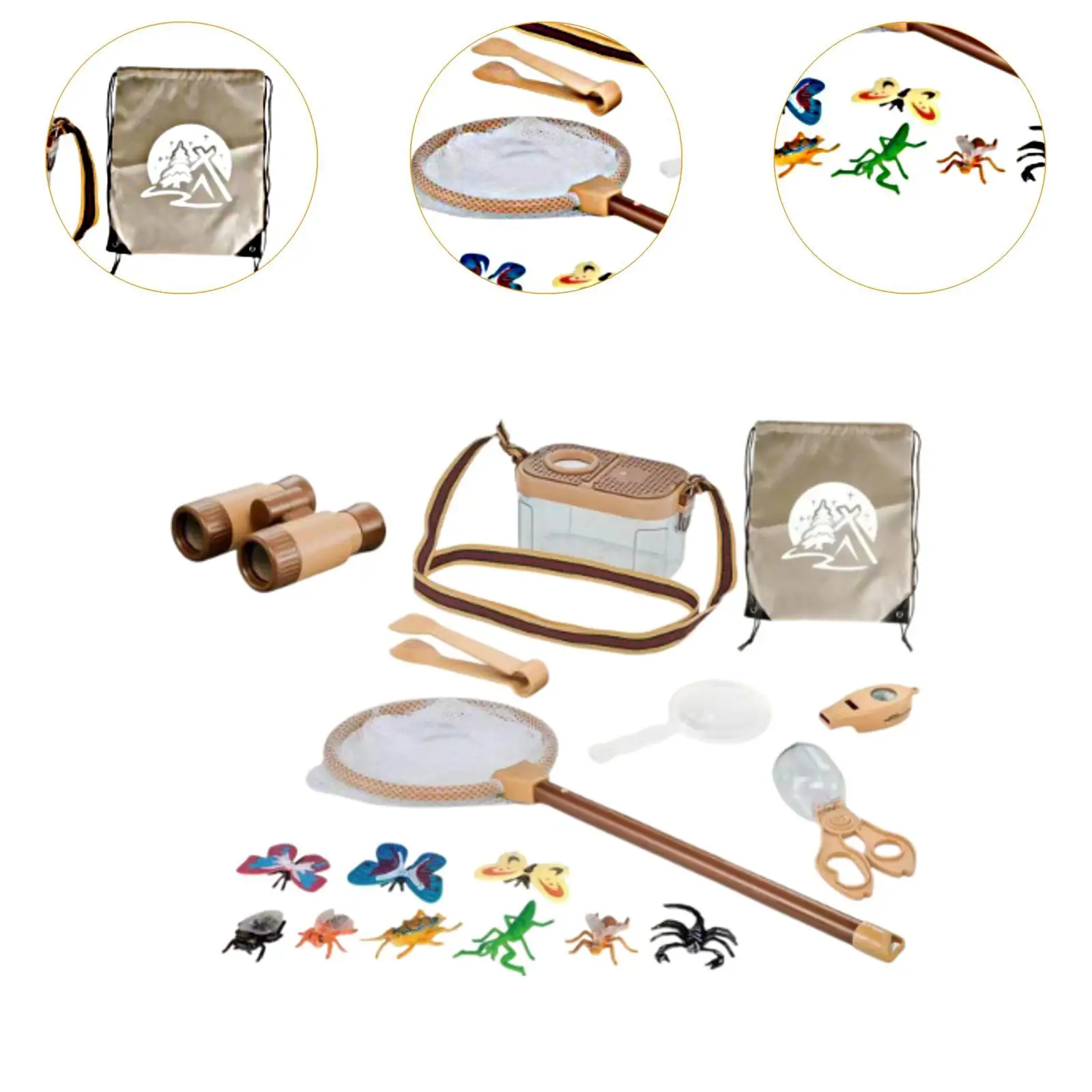 19x Kids Camping Set Outdoor Exploration Gift Kids Outdoor Adventure Toy for Kindergarten Children 3-12 Year Old Kids Girls Boys