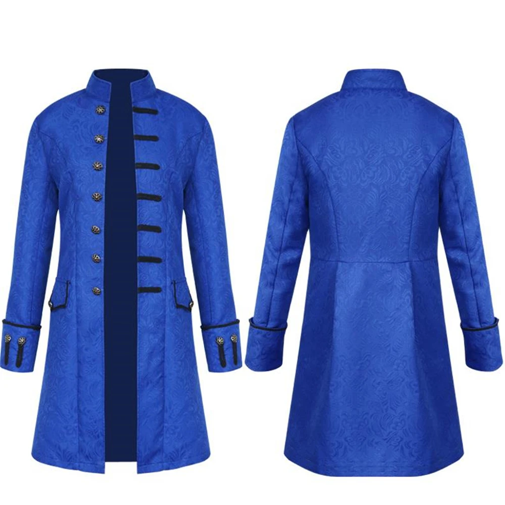 Men Steampunk Trench Coat / Shirt Vintage Prince Overcoat Medieval Renaissance Jacket Victorian Edwardian Cosplay Costume