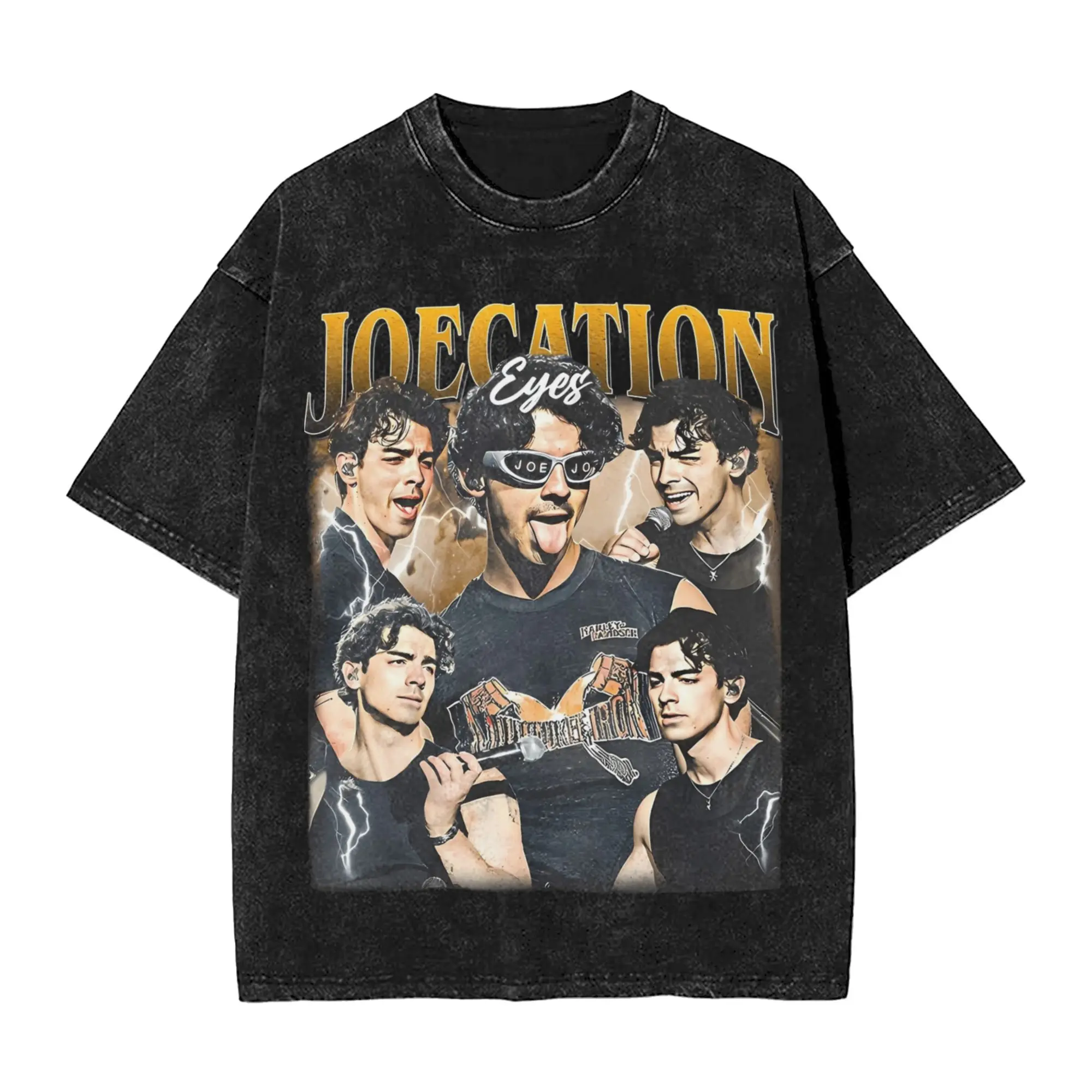 

Джо Jonas Joecation Eyes Brothers, потертые футболки, уличная футболка в стиле хип-хоп, футболка для мужчин и женщин с коротким рукавом и уличным принтом