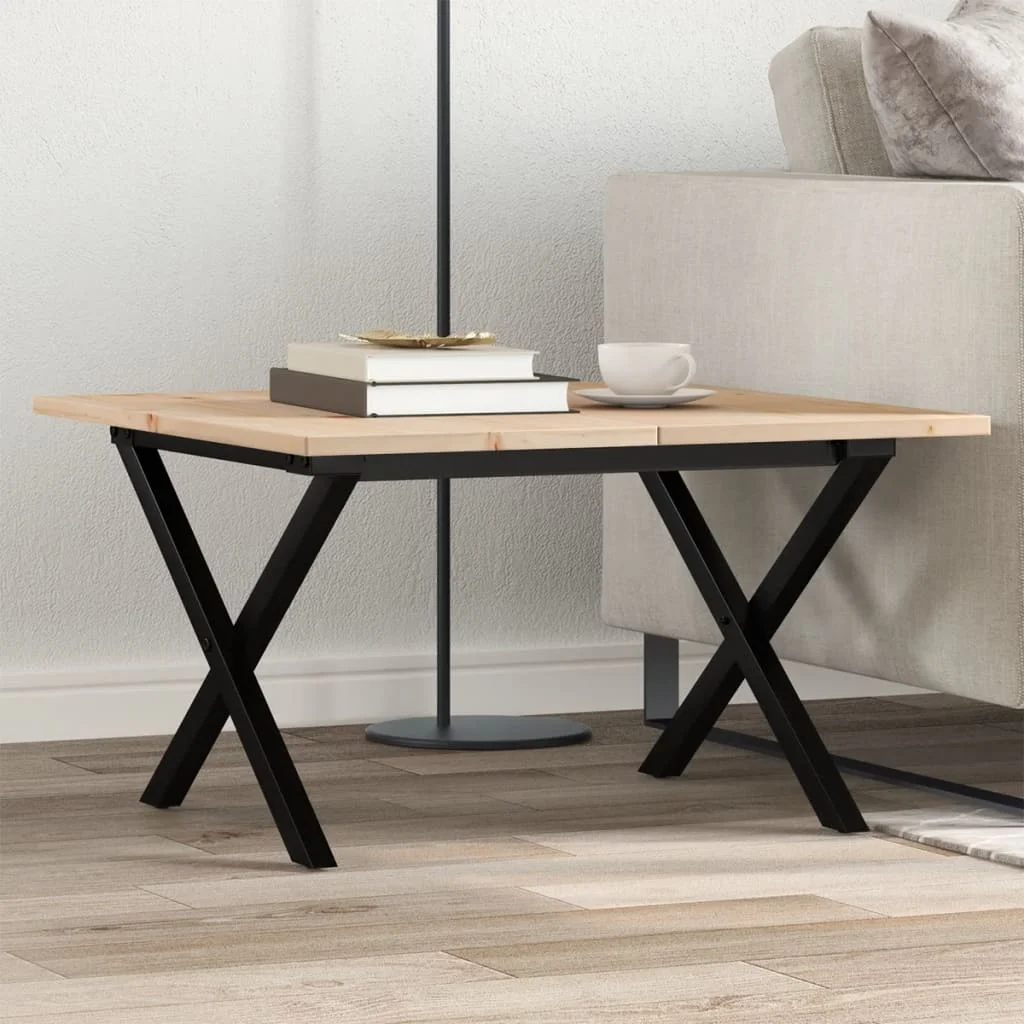 Frame Low Table in X 60x60x40 cm drink solid pin and cast iron