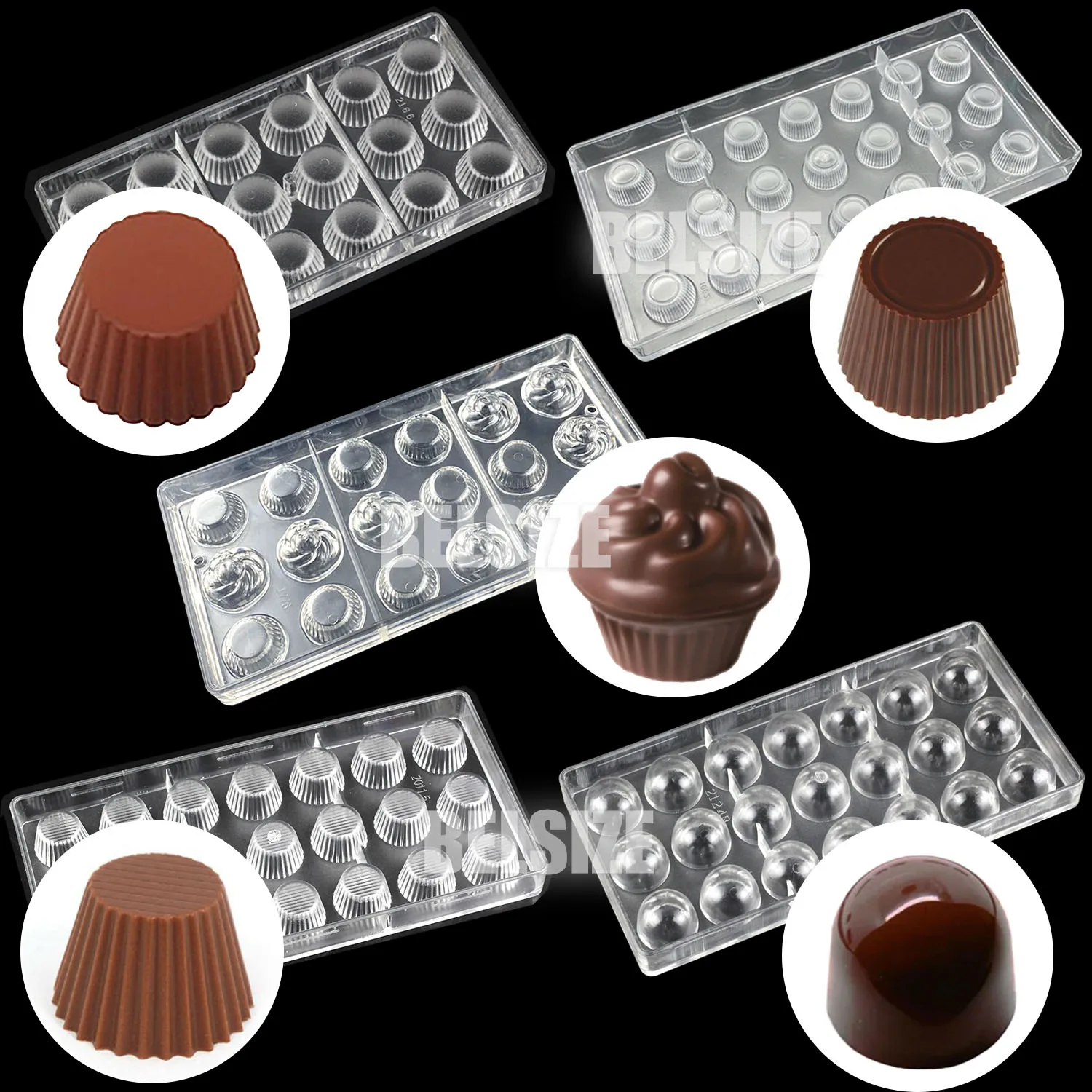 Chocolate Molds Polycarbonate Cups Cupcake  Shaped Candy Mold  Chocolate Bonbons Bomb Confectionery Pastry Tools Baking Mold