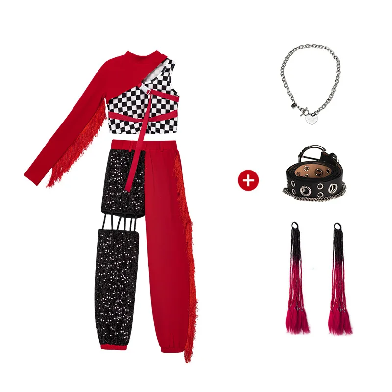 أزياء رقص الجاز العصرية للفتيات، مجموعات رقص الشوارع للأطفال، مجموعات أزياء أداء الهيب هوب للأطفال