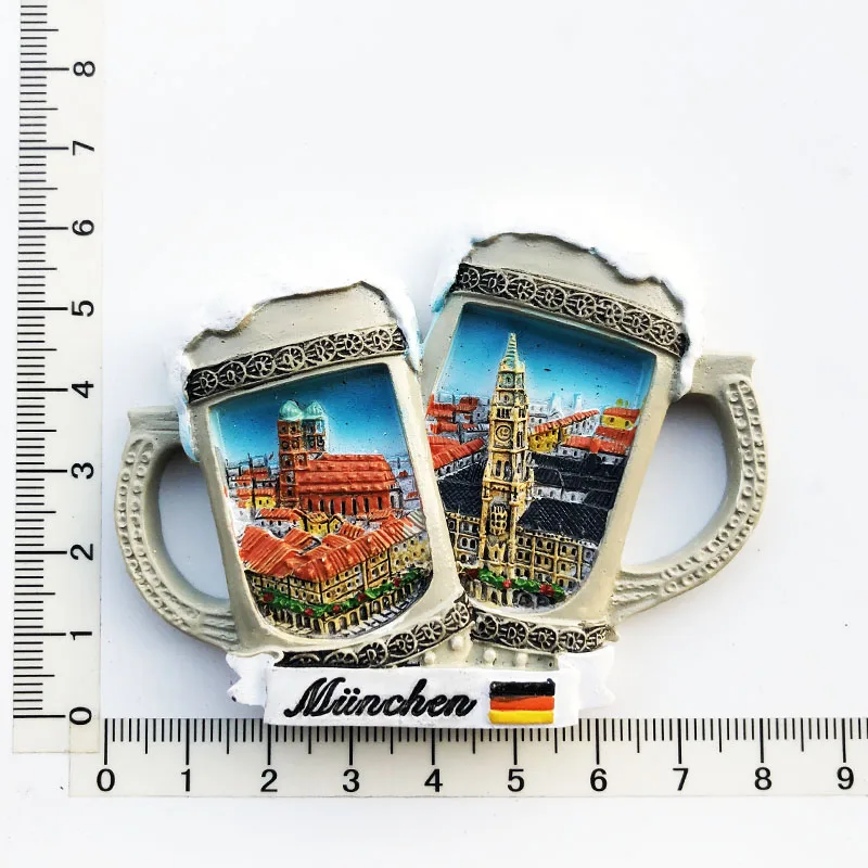 

Munich, Germany three-dimensional creative beer mug Fridge Magnets Travel 3D Memorial Magnetic Refrigerator