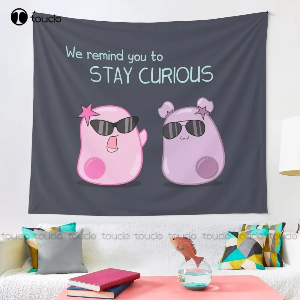 Stay Curious! With The Amoeba Sisters Tapestry Tapestry Online Shopping Blanket Tapestry Bedroom Bedspread Decoration Funny Wall