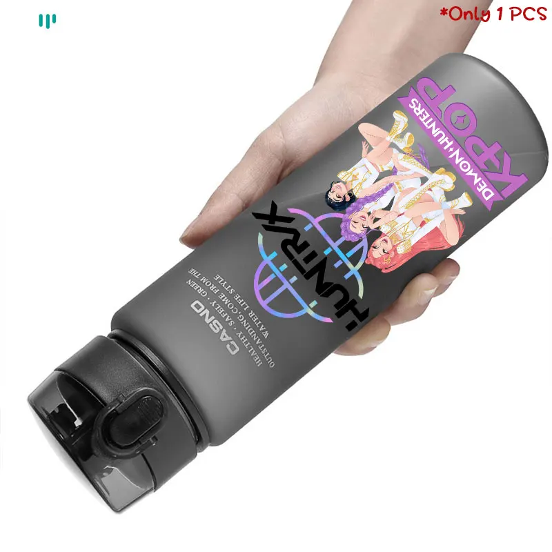 560 ミリリットルつや消しウォーターボトル K-POP デーモンハンター子供の漫画ルミミラゾイポータブル巾着プラスチックウォーターカップギフト