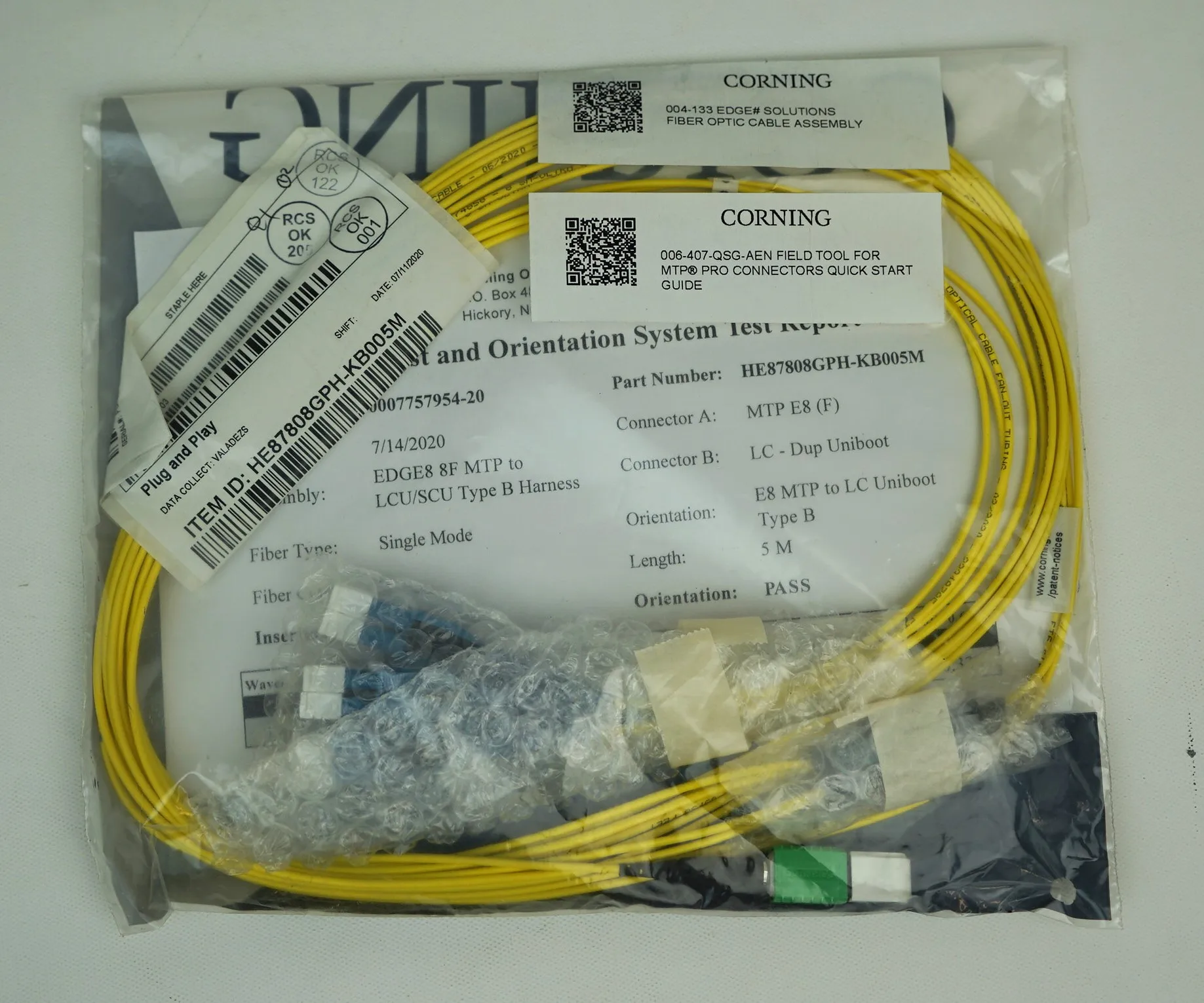 

Corning HE87808GPH-KB005M EDGE8 Не gligered Harness — одномодовый (OS2) — 8-волоконный — MTP PRO (неконсервация) — LC Uniboot — 5