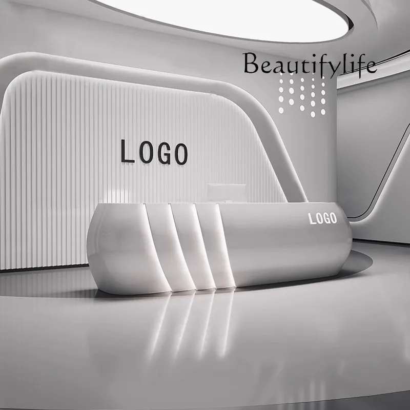 

R Beauty Modern Reception Desks Shelves Restaurant Company Simple Desks Minimalist Design European Escritorio Trendy Furniture