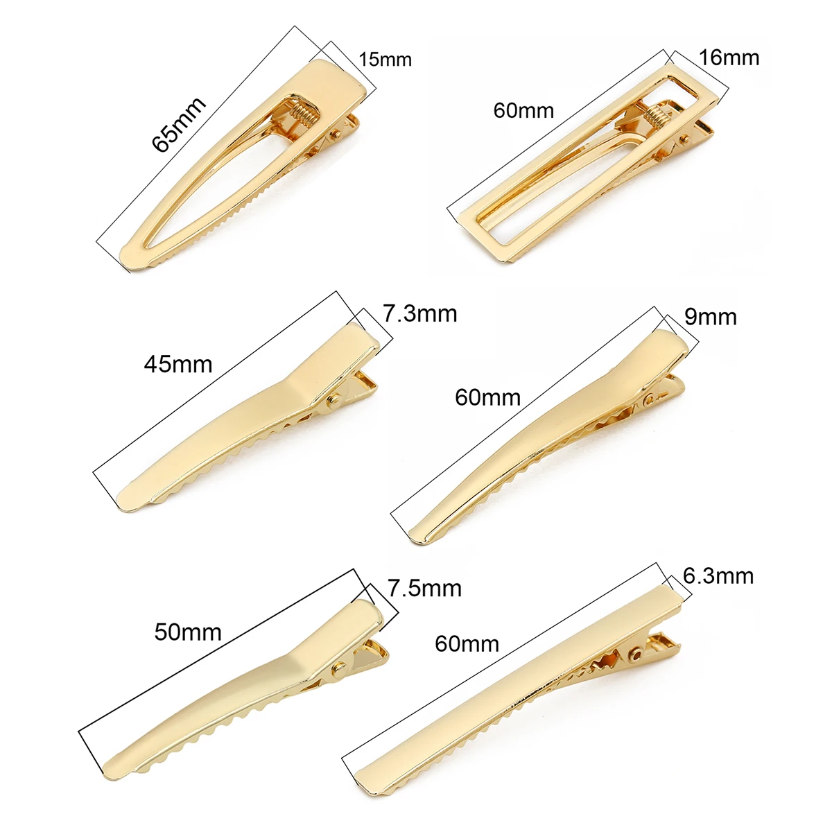1-2ชิ้น14K คลิปหนีบผมเหล็กชุบทองฐานเปล่าการตั้งค่าสำหรับผู้หญิงสาวทำด้วยมือเครื่องประดับทำมือเครื่องประดับ