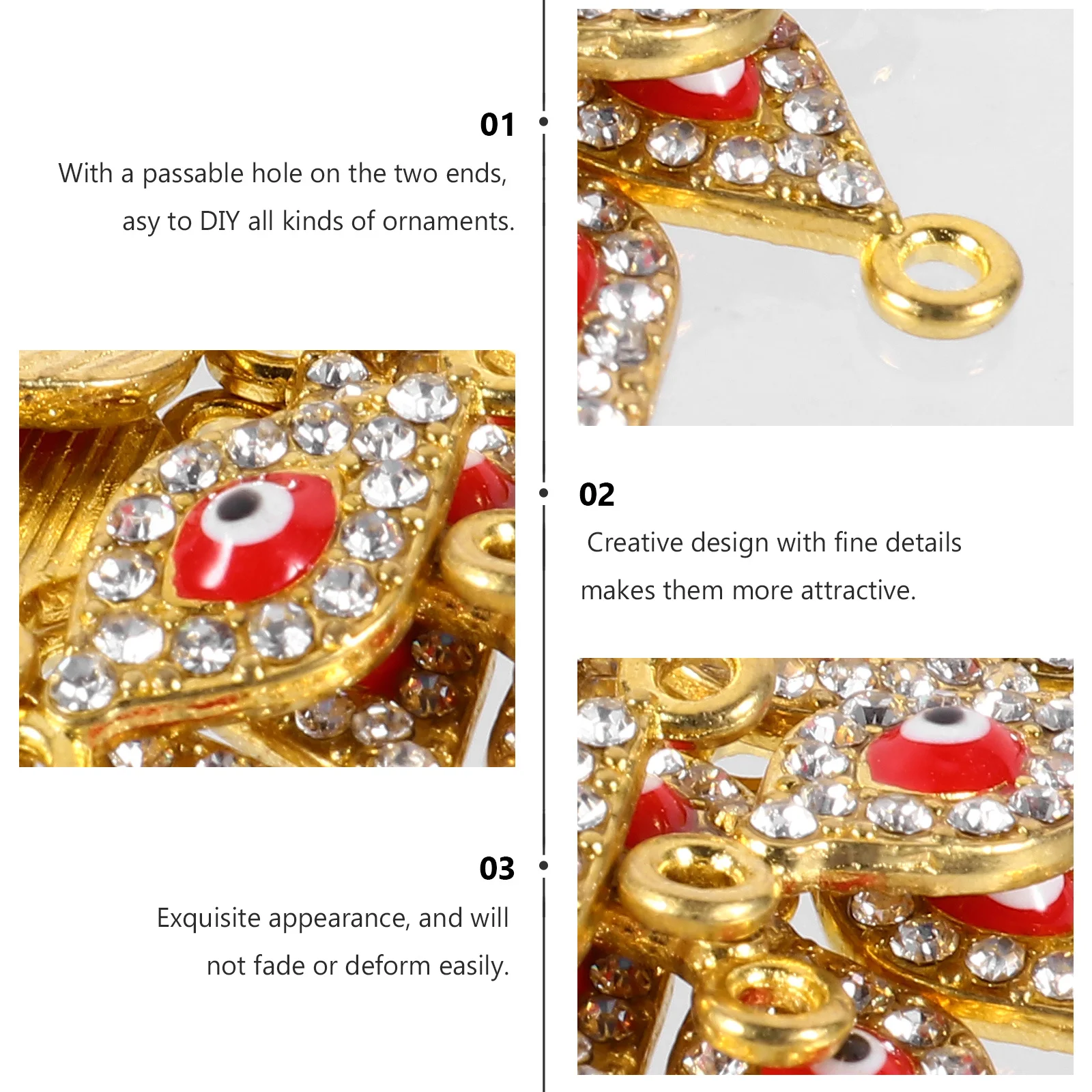 

20Pcs Alloy Hanging Ornament Charms DIY Bracelet Decor Easy to Use Exquisite Appearance Fade Resistant Alloy Charms