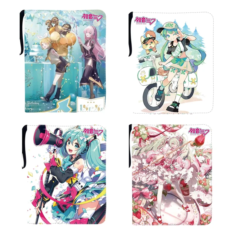 Hatsune Miku Card Binder 9 Pocket Trading Card Holder Anime Card Binder with 50 inner Pages Zipper Holder Up to 900 Cards