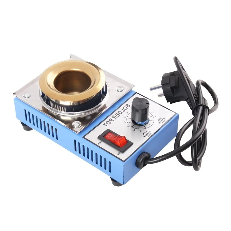 A76I-Adjustable Temperature Lead Free Tin Melting Furnace 200-450° C Welding Desoldering Bath Tool Solder Stove Pot EU Plug 100W