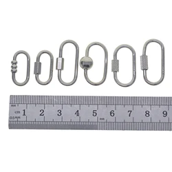 assorted Fine small 304 stainless steel  oval run course  screw lock  hook Carabiner Keyring Keychain chain jewelry DIY clasp