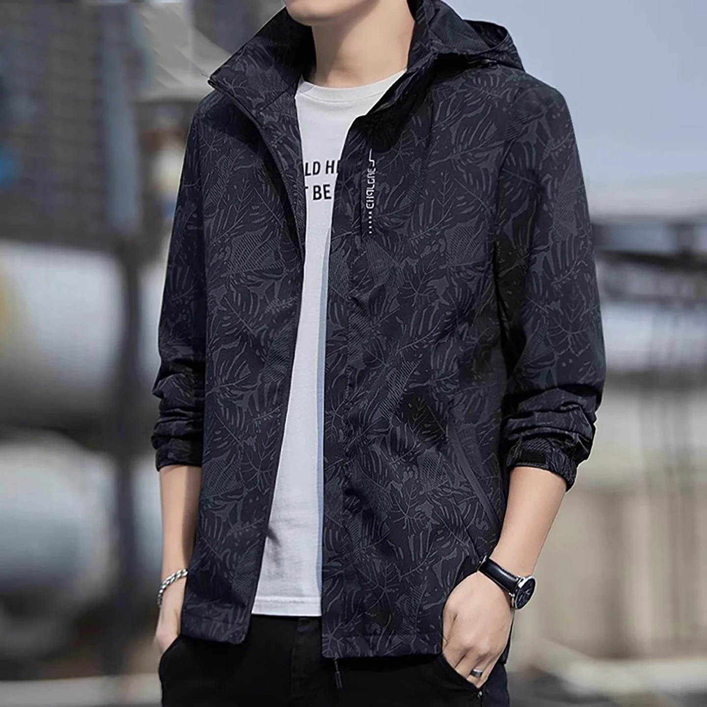 

Съемная шляпа большого размера для скалолазания на открытом воздухе для мужчин, сезонная ветровка на весну и осень, молодежная модная молния с застежкой-молнией