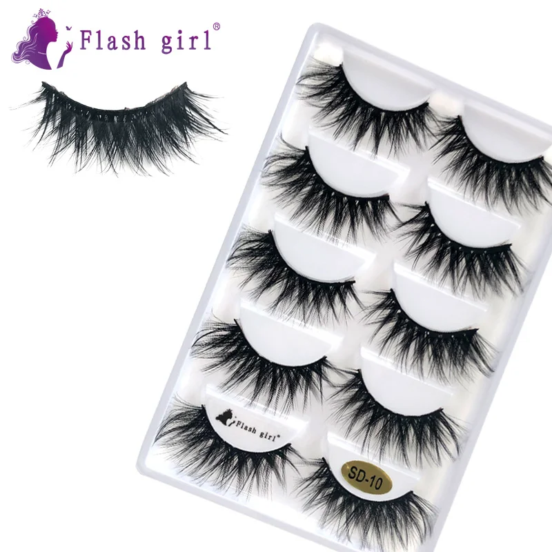 5D 濃密でドラマチックなアイラインを作るナチュラルなロングフェイクミンクまつげ、ステージメイク、誇張、カスタム倍率対応