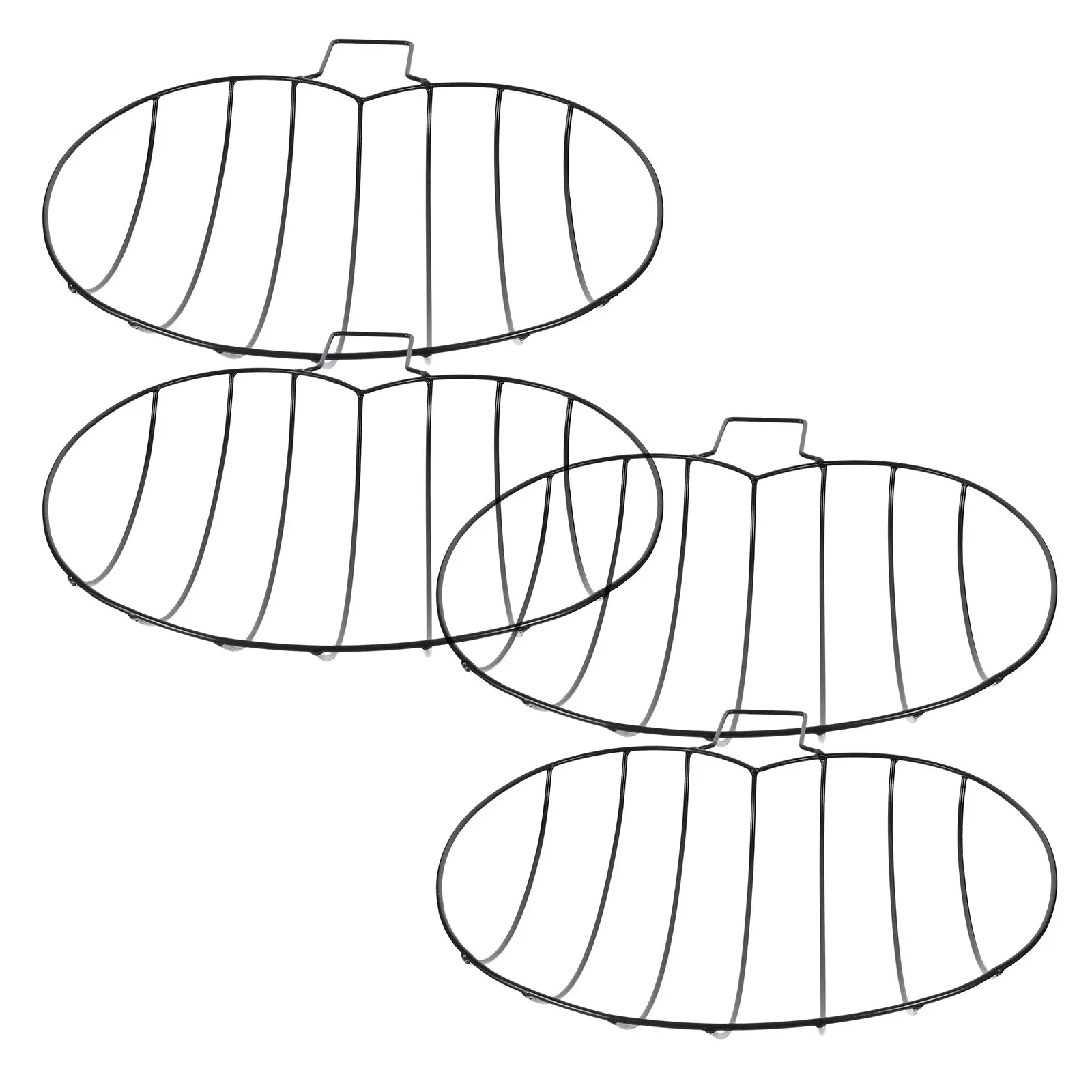 4PCS Pumpkin Shaped Wreath Forms Fall Iron Wire Floral Frame 3D Metal Garland Thanksgiving Halloween Diy Wreath Making Craft