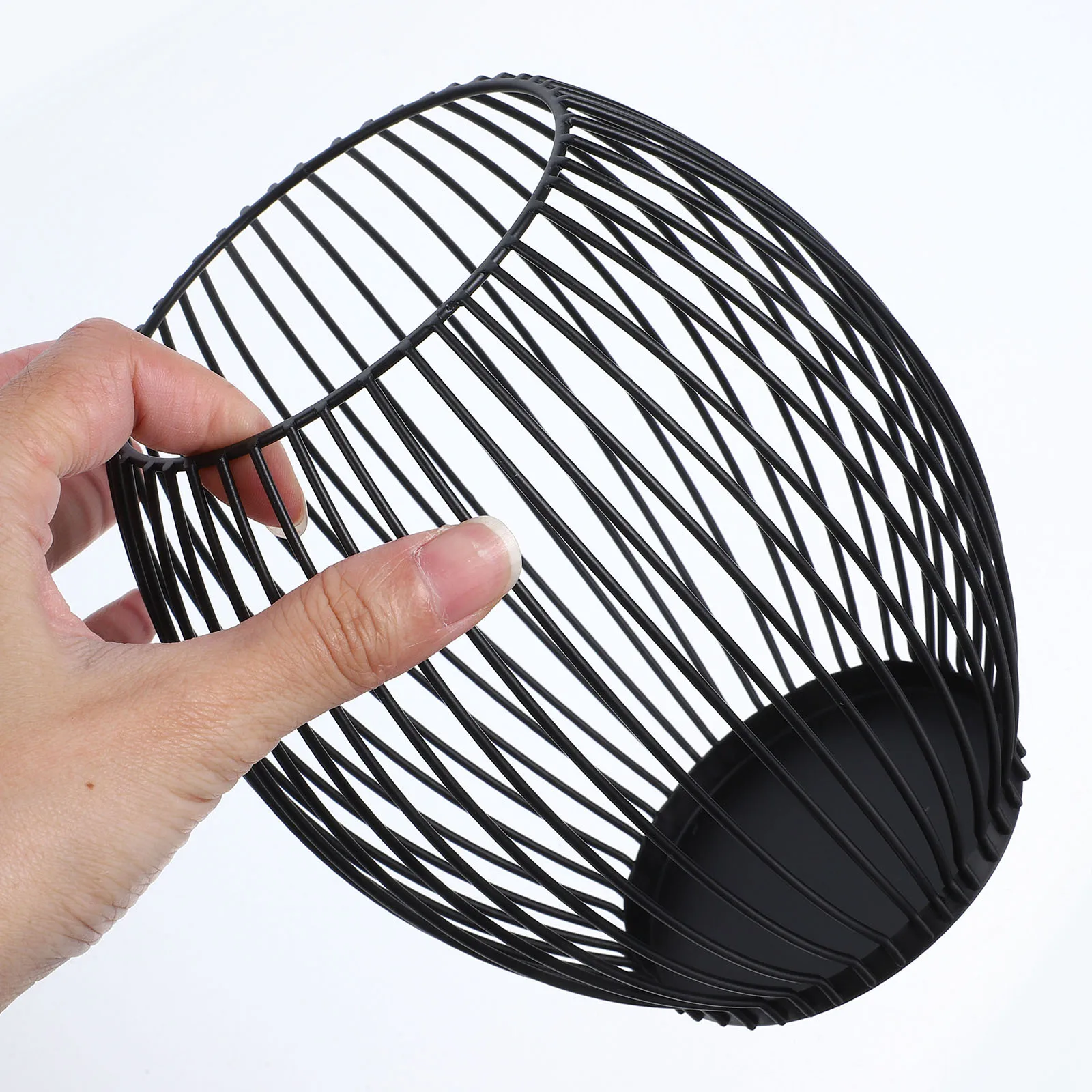 

Stylish Iron Wire Fruit Basket Desktop Storage Basket Snack Vegetable Holder Hollow Metal Bowl For Kitchen Home Large Capacity