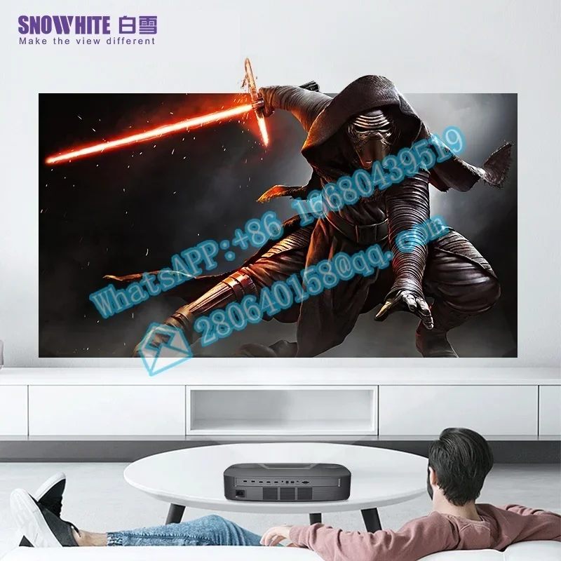 SNOWHITE 80 100 120 150 inch alr screen for long throw projector black diamond projection  fixed frame