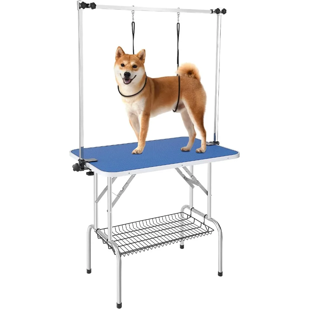 

Pet Grooming Table, 36 x 24 Inch with 2 Height Adjustable Arms, 330LBS Static Weight Capacity, Foldable Dog Groom Station