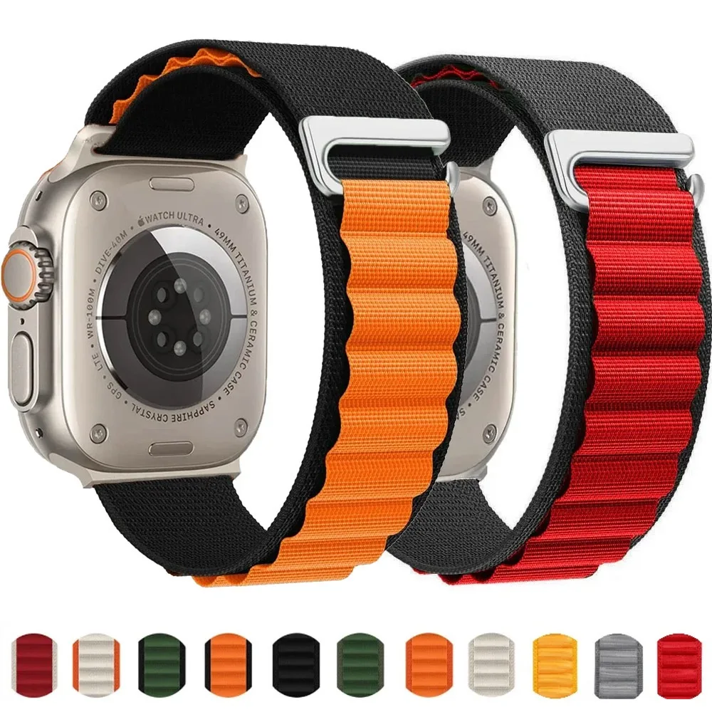 Alpine Nylon-Schlaufenarmband für Apple Watch Ultra 3 2 1 49 mm 11 10 9 8 7 46 mm 45 mm 41 mm Bequemes Band IWatch 6 5 4 SE3 44 mm 42 mm