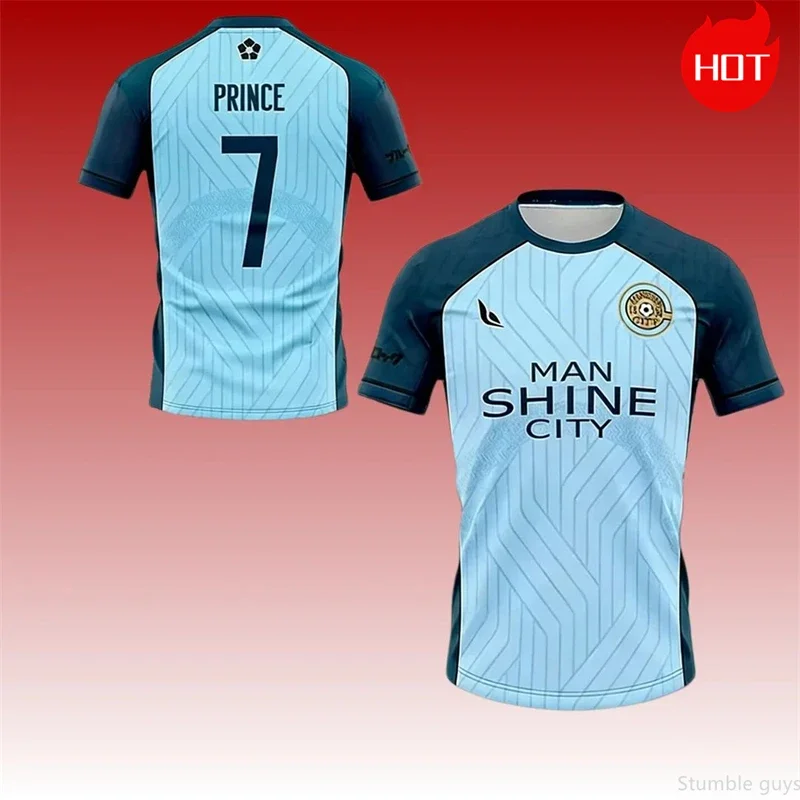 Kinder Blaues Anime-Cosplay-T-Shirt Fußballtrikot Jungenkleidung Mädchen Kurzarm Harajuku Lässige Grafik-Tops