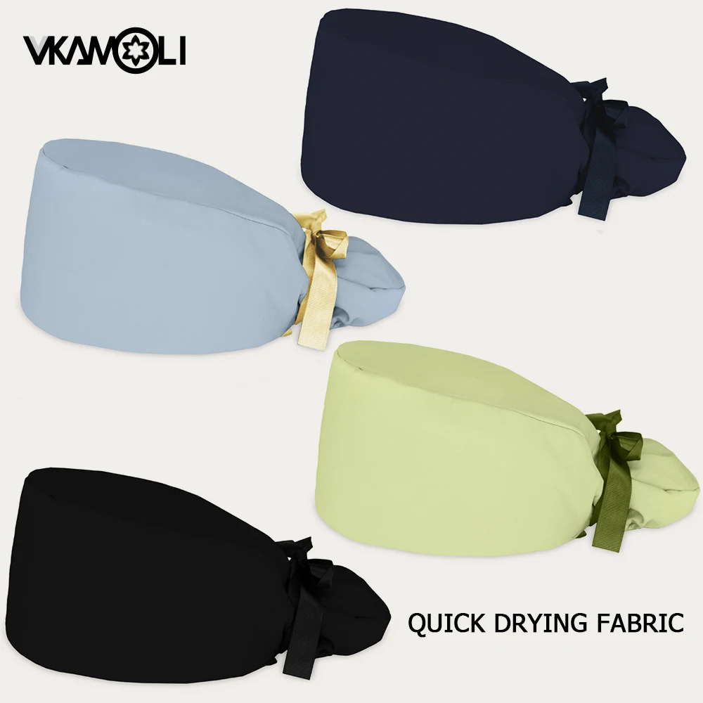 

Multi colored solid color ponytail cap women's long hair surgical cap quick-dry work dust cap
