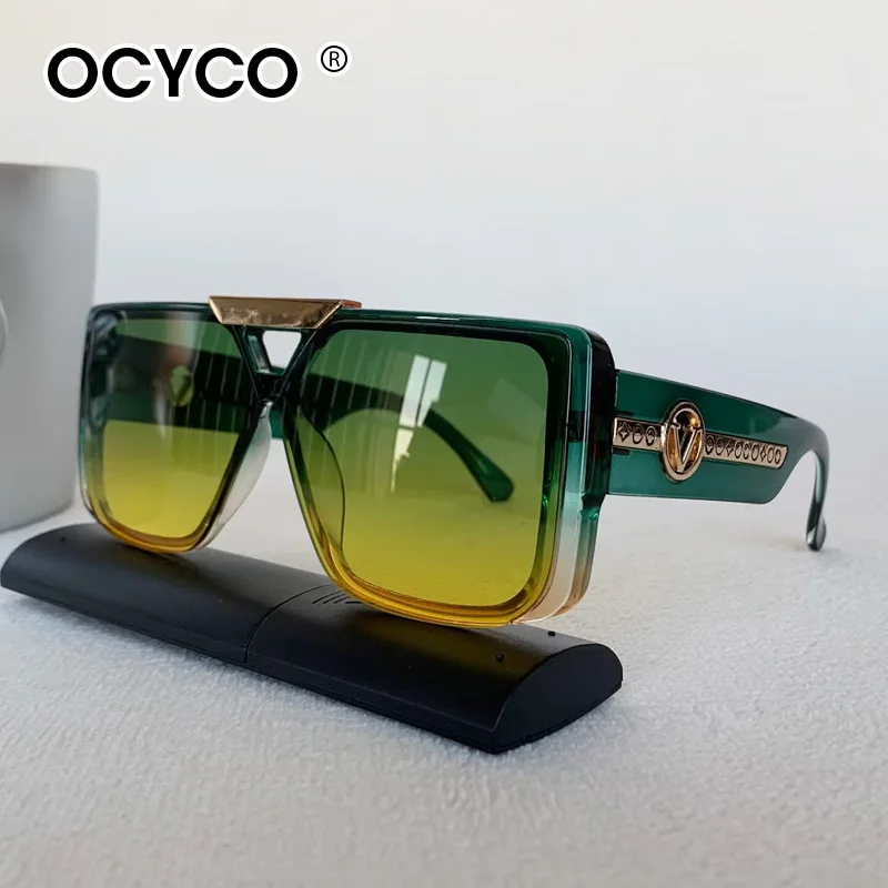 Vintage Quadratische männer Sonnenbrille Marke Designer Brief V Sonnenbrille Frauen Fahren Gläser UV400 Brillen – Detail 12