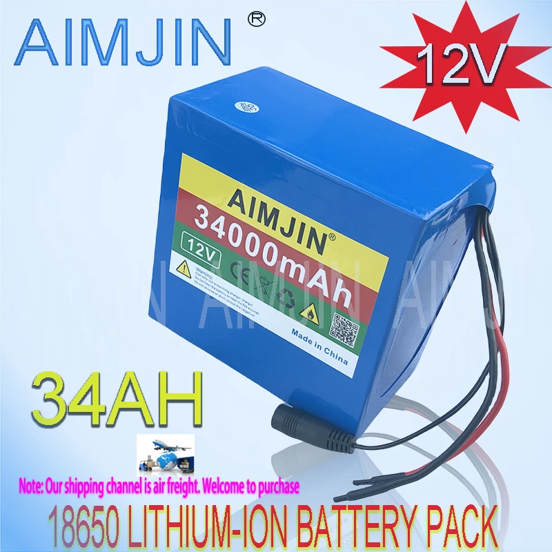 

Free Shipping 12V 34Ah 3S12P 12.6V 34000mAh High-power Lithium Battery Pack for Inverter Xenon Lamp Solar Street Light