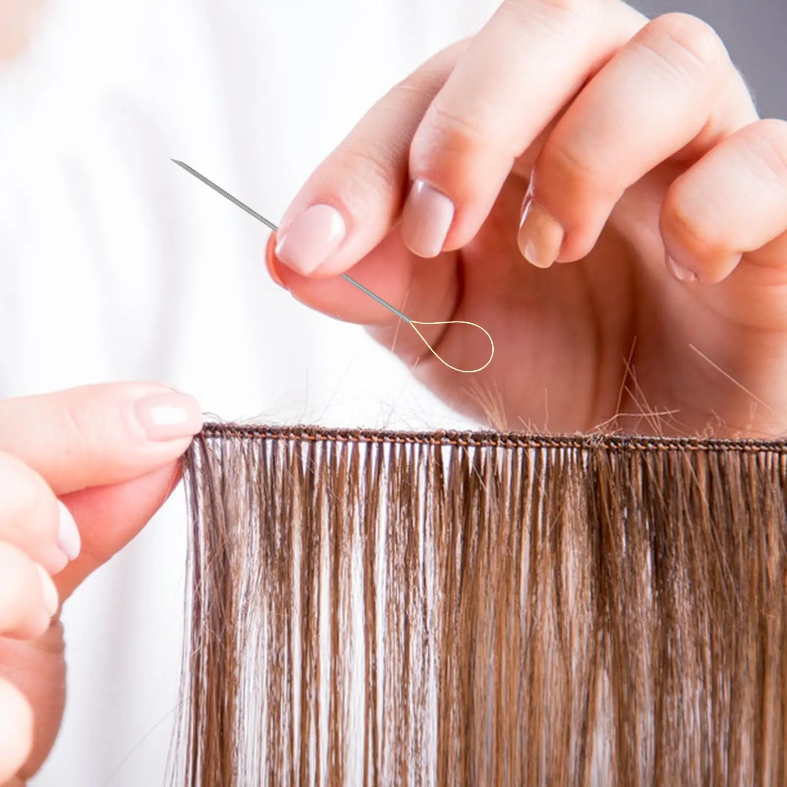 

Набор из 2 игл для прокалывания волос из нержавеющей стали, инструмент для создания петель, нанизывания бусин, укладки волос, ремонта свитеров и джинсов