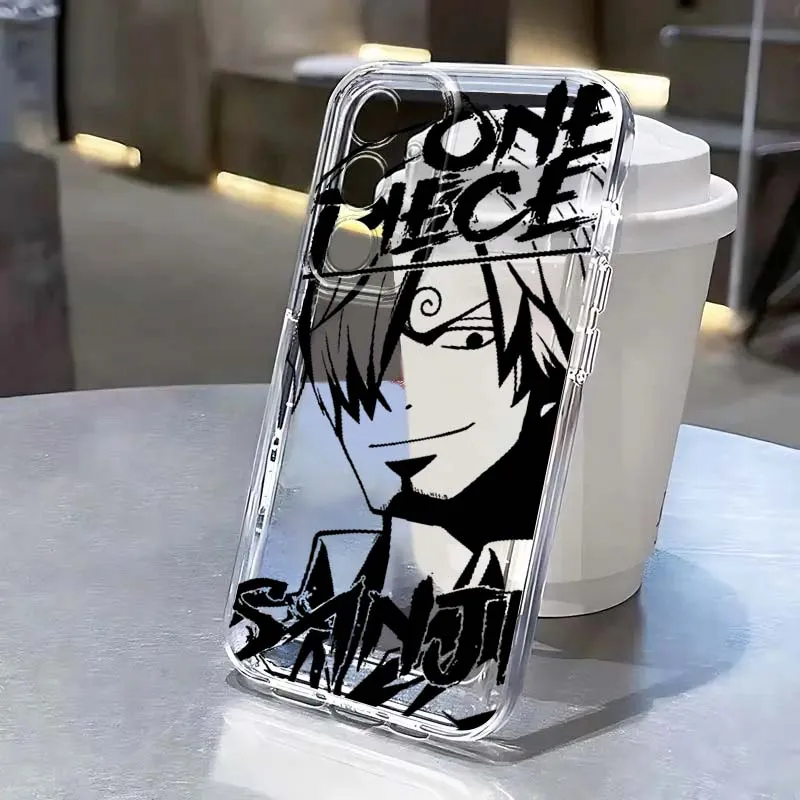 

One Piece Luffy Cute Girl For Samsung Galaxy S25 S24 S23 S22 S21 S20 Edge Plus Ultra FE 5G Transparent Cover Phone Case