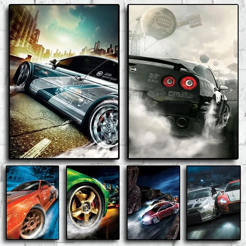 Pósteres Artísticos Vintage de Carreras Mundialmente Famosas, Rally Need for Speed, Impresiones en Lienzo, Cuadros Decorativos para Sala de Estar y Hogar